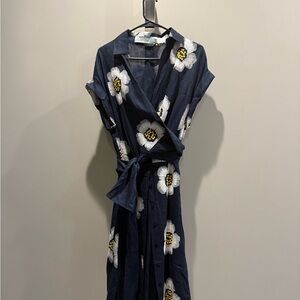 Silvia Tcherassi Blue and White Midi Sundress